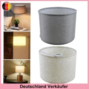 Lámpara de mesa plana gris pantalla de tela lámpara de pie pantalla de lámpara E27 pantalla de luz - Imagen 1 de 12