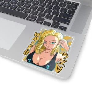 Waifu Girl Number 18 Hentai Ecchi Anime Kiss-Cut Sticker Laptop Vinyl Decal - Picture 1 of 20