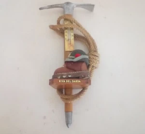 Italian Souvenir Ice Pick Mountaineering Boot Riva Del Garda Italy Rope Hat 11" - Picture 1 of 6
