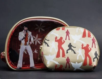 Nuevo Set de Cosméticos Loungefly Elvis Presley "El Rey" Aloha de Hawaii 2 Piezas Foto 1 de 3