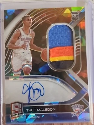 2020 Panini Spectra Interstellar Prizm Patch Auto 30/35 Theo Maledon Rookie RC - Image 1 of 3