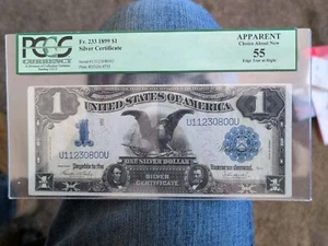 FR-233 1899 $1 SILVER BLACK EAGLE PCGS 55 CHOICE ABOUT NEW - Picture 1 of 8
