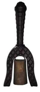 Vintage Spanische Messing Holzgriff Hand Schule Abendessen Glocke Dekor Handarbeit - Bild 1 von 12