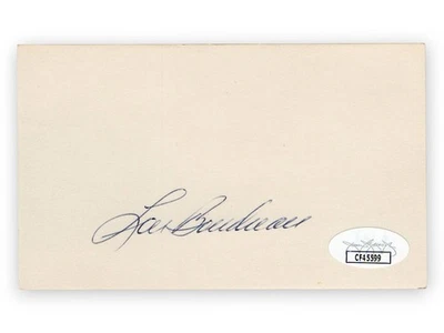 Lou Boudreau Signed Autographed 3X5 Index Card Indians Hall of Famer JSA CF45599 - Image 1 of 2