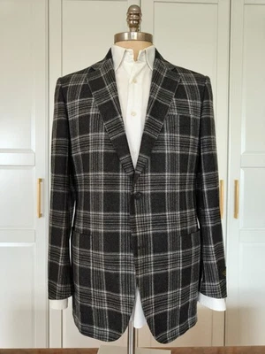 Belvest Men's Cashmere & Silk Gray Checks Jacket Rare NEW Sz EU 50 / US 40 - Image 1 of 4
