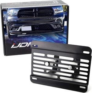 iJDMTOY No Drill Front Grille Mesh Mount License Plate Relocator Kit Black - Picture 1 of 9