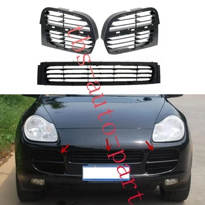 3PCS Front Bumper Grille Cover Fit For Porsche Cayenne Base 2003-2006 - Image 1 of 4