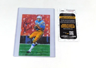 Lance Alworth Signed 1989 Pro Football Hall of Fame 4x6 Card /5000 JSA Auto - Image 1 of 2