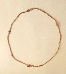 14K Yellow Gold 9 7/8" Chain Filigree Design Wrist or Ankle Bracelet 1.44 Grams - Picture 1 of 9