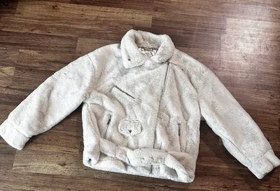 Chaqueta Joujou Imitación Cuero Mujer Mediana Marfil Cinturón Moto Boho Chic Foto 1 de 4