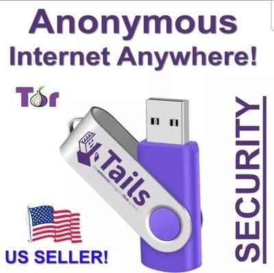 Tails OS 8GB Live USB for Dark Web access, with written guide included.