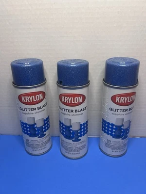 Pintura en aerosol KRYLON Glitter Blast Glitter AZUL ZAFIRO BRILLO 5,75 OZ LOTE DE 3 Foto 1 de 2