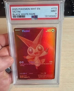 Pokémon 2025 blanco blanco llamarada #172 Victori negro blanco raro PSA 9 como nuevo - Imagen 1 de 2