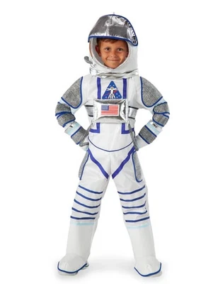 Fantasia de Halloween infantil astronauta unissex infantil voo espacial macacão com capacete - Imagem 1 de 4