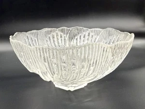 VINTAGE HIELO CRISTAL PLOMO ARTE CUENCO CUENCO HERMOSO PATRÓN DISEÑO - Imagen 1 de 8