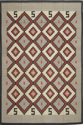 Handwoven Navajo Rug Southwestern Native American Style Size 5x8 ft Kilim Rug - Image 1 of 4