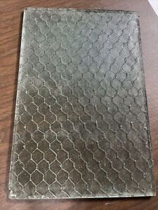 Architectural Salvage  Chicken Wire Ribbed Window pane  Glass 15in x 10 X 3/8in