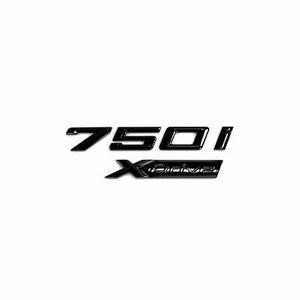 Gloss/Black 750i & XDrive Number Letter Emblem Rear Trunk Badge FOR 7 Series - Bild 1 von 4
