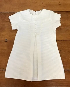 Vintage Dress White A Line PEACHES N CREAM Short Sleeve MOD 1960s Toddler 2T, 3T - Picture 1 of 9