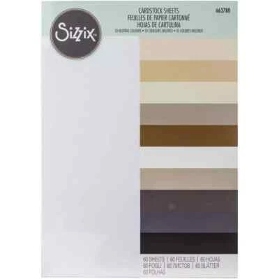 Sizzix Surfacez - Cardstock 60Pc - Neutrals 10 Colors, 663780 New - Image 1 of 4