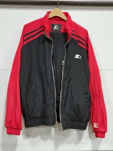 Vintage 1990s Starter Athletic Wear L Nylon Black Red Wind Track Suit - Picture 1 of 12