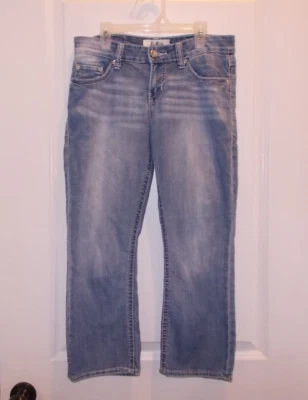 Jeans capri Daytrip Lynx para mujer cintura talla 26 desgastados punto grueso Foto 1 de 4