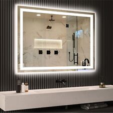 浴室の壁用LED照明付きミラー、ライト付きスマート照明バニティミラー