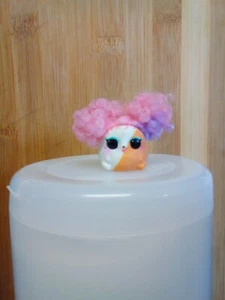 LOL White Brown Cat Pink Purple Pom Pom Hair MGA Toy Figure Tiny 1" - Picture 1 of 5