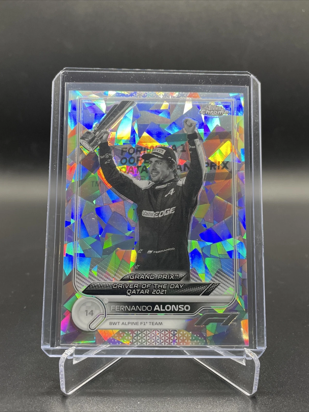 2022 Topps Chrome Sapphire Formula 1 F1 Fernando Alonso Black & White 13/15 #191