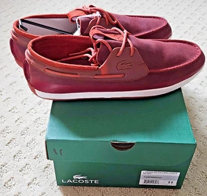 Hombre Talla 11 - Mocasín Lacoste Land Sailing 3162SPM LTH/SYN DK Rojo - Imagen 1 de 5