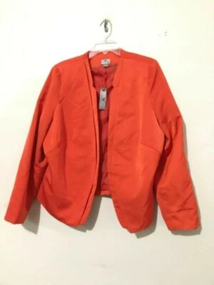 NWT Worthington Plus Size 1X Orange Blazer Suit Jacket Women Stylish Formal - Image 1 of 4