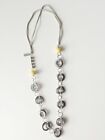BIBA Kette Statementkette Collier Necklace Lang Silber Gelb Modeschmuck Design
