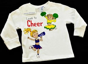 girls Hand painted Kudzoo Kids t shirts size X SMALL 2-4 cheerleader - Picture 1 of 3
