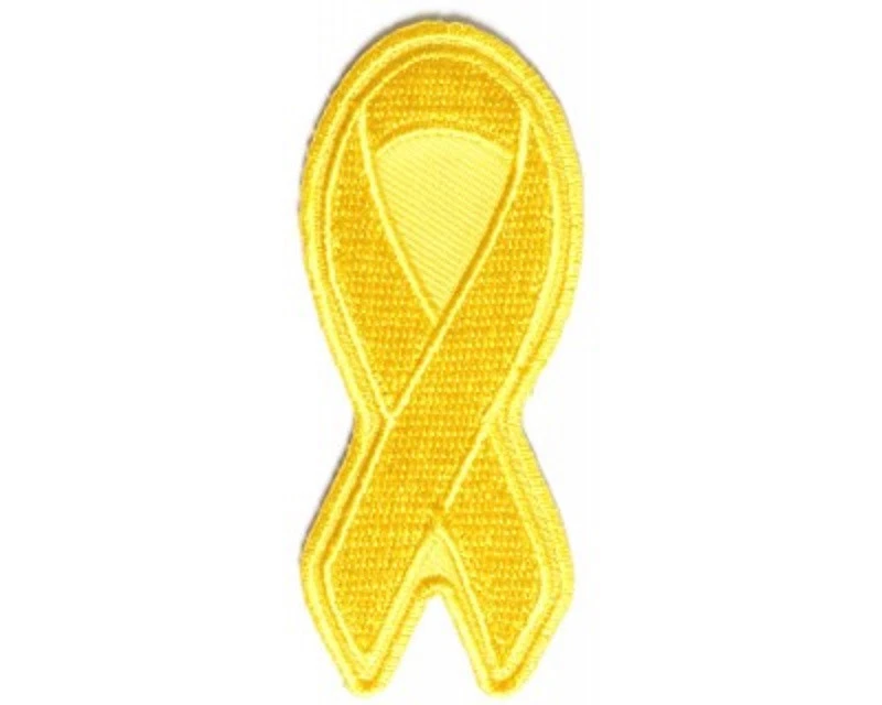 YELLOW RIBBON 3" x 1.25" suicide prevention Embroidered Patch, Biker Patches - Image 1 of 1