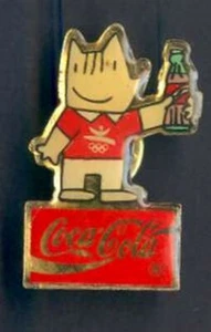 Pin de publicidad esmaltado Cobi Coca Cola 1992 Pet Cobi Juegos Olímpicos de Barcelona - Imagen 1 de 2
