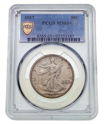 1917 50C Walking Liberty Half Dollar Graded by PCGS as MS65+ Gorgeous! - Image 1 of 4