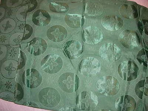 1940-50'S ACETATE RAYON PRINT - LOVELY GREEN - 36" WIDE X 58"L - Picture 1 of 2
