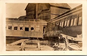 1909 Cambridge Iowa CM &ST P. RR. Train Wreck RPPC - Picture 1 of 2
