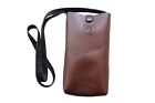 Dark brown leather bag small soft open handmade unisex woman handbag