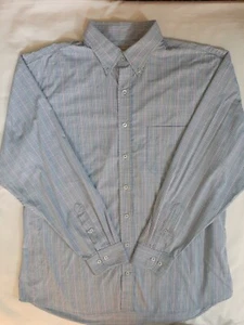 Donald Ross Shirt Mens L Blue Check Button Down Long Sleeve Golf Performance - Picture 1 of 15