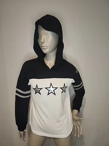 NWT Girls Hoodie Xersion Lightweight Black & White Silver Stars Size XS 6/6S $32 - Picture 1 of 5