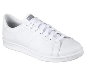 Skechers Men's Omni White Leather Casual Shoes Sneakers 52345/WHT Casual - Picture 1 of 1
