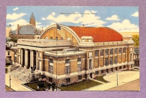 Memorial Hall Dayton Ohio Tarjeta Postal Arquitectura Coleccionable Lino - Imagen 1 de 2