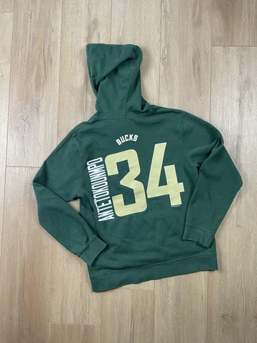 Milwaukee Bucks Hoodie Sweatshirt Small Green Giannis Greek freak EUC NBA Cover