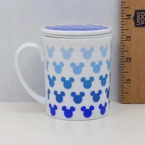 Taza de cerámica Tokyo Disney Resort Mickey Mouse azul ombre con tapa taza infusora de té - Imagen 1 de 8