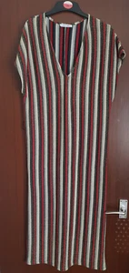 Zara Trafaluc Women's Midi Dress Striped Multicolour Size M 10 Missing Strap - Picture 1 of 8