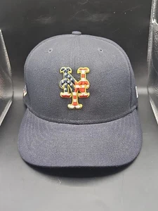 New York Mets Fourth Of July Stars & Stripes New Era American Flag 7 1/4 Fitted - Picture 1 of 5