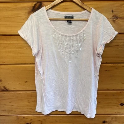 Ralph Lauren Embellished Short Sleeve Large Pink Casual Outdoors Cotton Shirt - Image 1 of 4