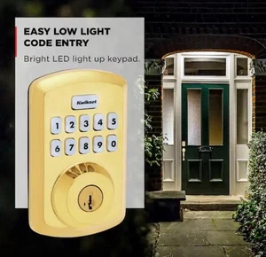 Kwikset Powerbolt 250 10 Tasten Tastatur Lifetime Messing poliert Riegelschloss 💥 - Bild 1 von 14