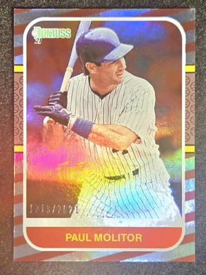 PAUL MOLITOR 2021 Panini Donruss ⚾️ RED FOIL PARALELO #257 #'d /2021👀🔥 - Imagem 1 de 2